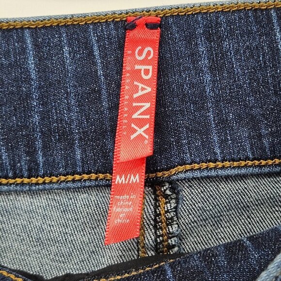Spanx Distressed Ankle Skinny Jean Denim Legging Medium Wash Women’s Size M - Picture 5 of 11